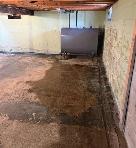 Basement Waterproofing in Ellsworth, Maine - Before Photo