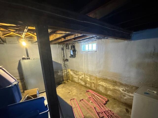 Waterproofing Leaking Livermore Falls, Maine Basement - Before Photo