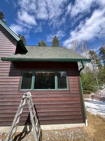 Gutter Shutter Installation in Stratton, Maine - After Photo