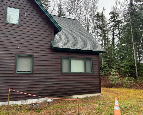 Gutter Shutter Installation in Stratton, Maine - Before Photo