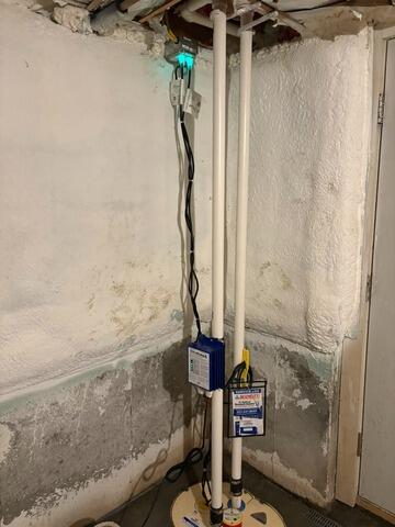 Sump Pump Installation with Battery Backup in Falmouth, Maine - After Photo
