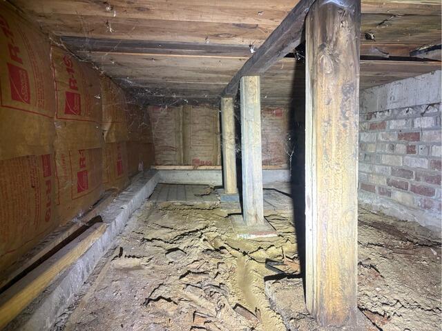 Preventing Mold Return in Lewiston, Maine Crawl Space - Before Photo