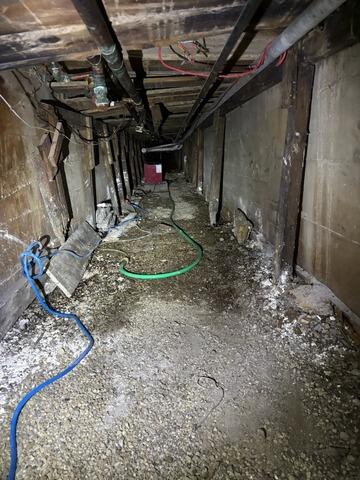 Community Center Crawl Space Repair in Orland, Maine - Before Photo