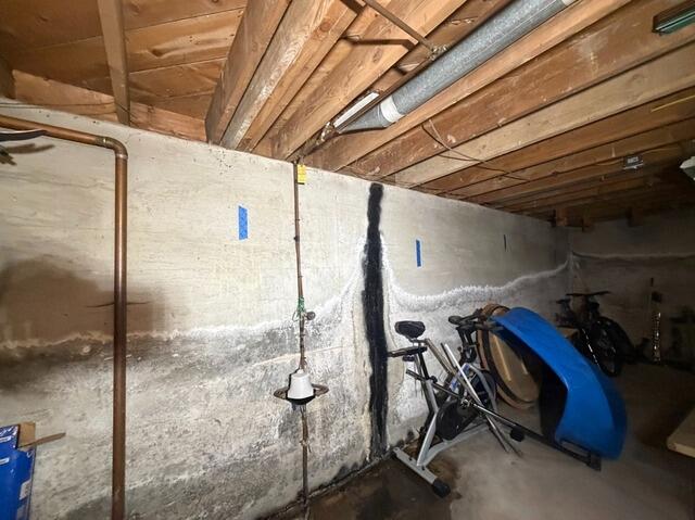 Cracked Foundation Wall Repair in Westbrook, Maine - Before Photo