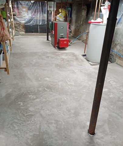 Waterproofing Wet Basement with New Concrete Floors in Brunswick, Maine - After Photo