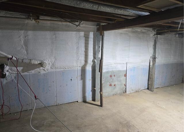 Basement Insulation Project in Hanover, Maine