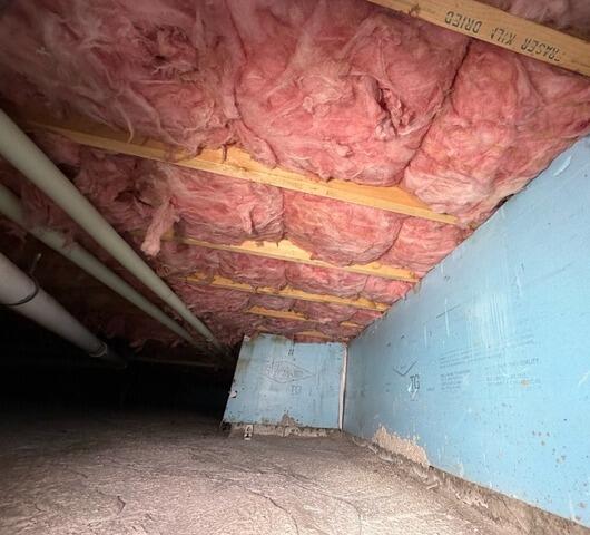 Crawl Space Insulation Project in Auburn, Maine - Before Photo