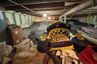 Wet Lakefront Crawlspace Fixed with CleanSpace on Little Sebago