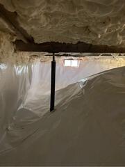 Installing a Vapor Barrier in a Camden, Maine Crawl Space