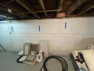 Horizontal Foundation Wall Crack Fixed with PowerBraces in Cape Elizabeth, Maine