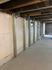 Horizontal Foundation Wall Crack Fixed with PowerBraces in Cape Elizabeth, Maine