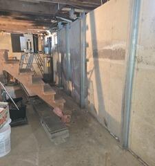 Bowing Foundation Wall Repair in Robbinston, Maine