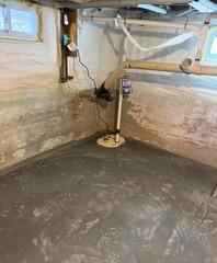 New Concrete Basement Floor in Hallowell, Maine