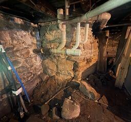 Bulging Foundation Wall Repair in East Baldwin, Maine