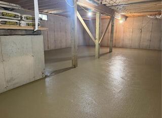 Basement Concrete Flooring Installation in Alton, NH