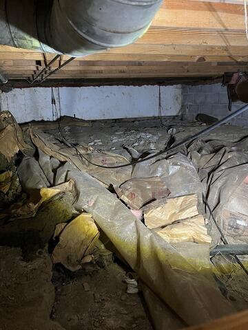 Crawl Space Vapor Barrier in Glen Carbon, IL - Before Photo