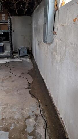 Waterproofed Basement in Marissa, IL - Before Photo