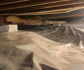 Installing a Vapor Barrier in a Crawl Space in Nebo, IL