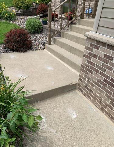 Sinking Concrete Steps Lifted in Rochester, MN - After Photo