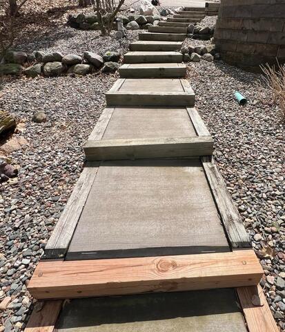 Sinking Steps Turn Trip Hazard Repaired in Brainerd, MN - Before Photo