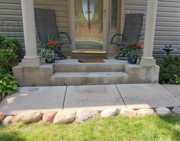 Sinking Walkway Lifted with PolyLevel in Waverly, MN - Before Photo