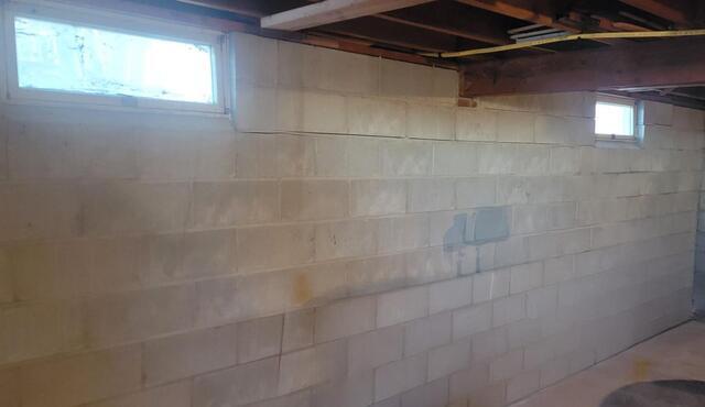 GeoLock Wall Anchors Secure Cracking Wall in Okabena, MN - Before Photo