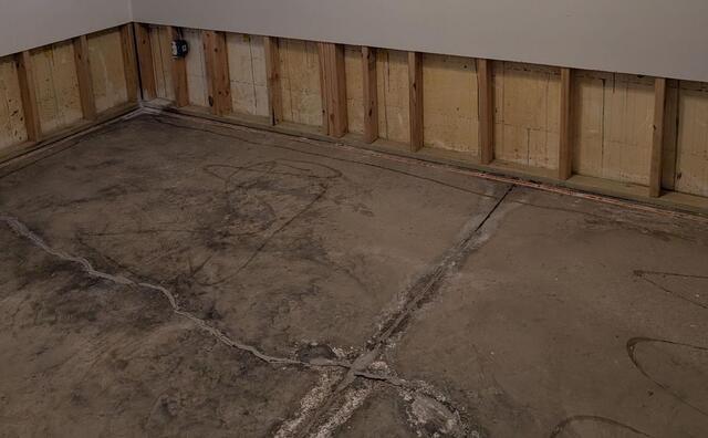 WaterGuard Stops Basement Leaks in Mandan, ND - Before Photo