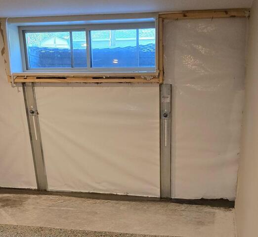 Struggling Basement Walls Waterproofed and Stabilized in West Fargo, ND - After Photo