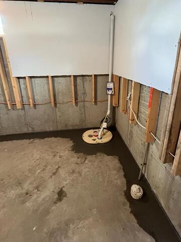 Cushing, WI, Wet Basement Fully Waterproofed - After Photo
