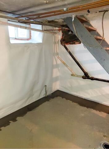 Wet Basement Waterproofing Installation in Arcadia, WI - After Photo