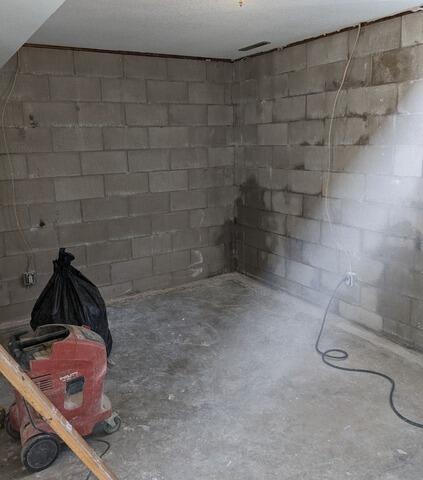 Leaking Basement Gets Waterproofed in Rochester, MN - Before Photo
