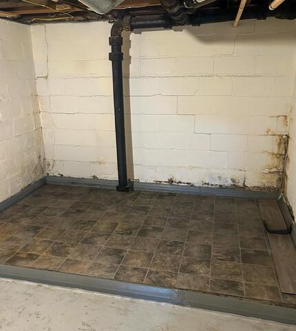 GeoLock Wall Anchors Save Bowing Wall in Westby, WI - Before Photo