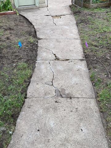 Sinking Walkway Repair in Minneapolis, MN - Before Photo