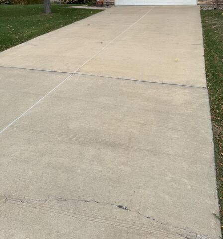 Sunken Driveway Repaired in Savage, MN - Before Photo