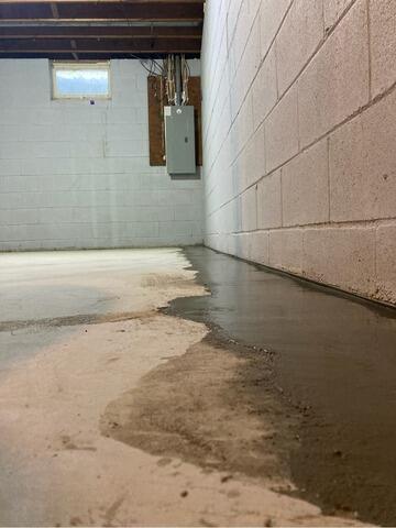 Leaking Basement Floor Waterproofed in Eagan, MN - After Photo
