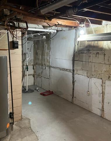 Bowing Wall Repair in Fargo, ND - Before Photo