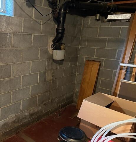 Leaking Basement Waterproofed in Sparta, WI - Before Photo