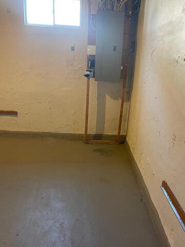 Clear Lake IA, Wet Basement Repaired - Before Photo