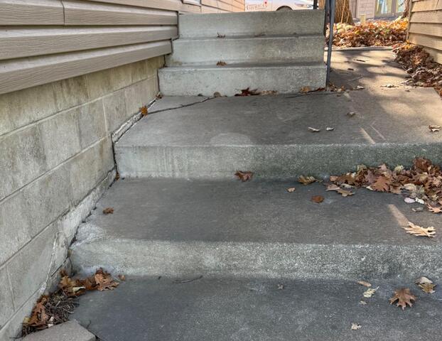 Concrete Leveling Company Saves Walkway in Clear Lake, IA - Before Photo