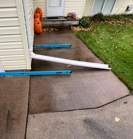 Sinking Walkway Lifted with PolyLevel in Isanti, MN - Before Photo