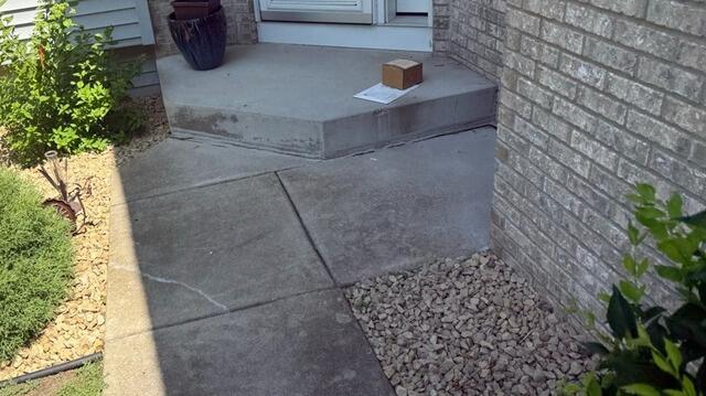 Uneven Stoop Lifted in Apple Valley, MN - Before Photo