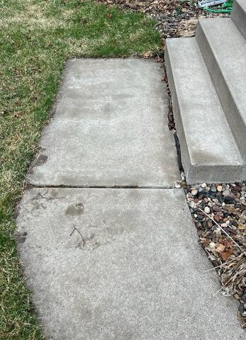 Sinking Sidewalk Repair in Edina, MN - Before Photo
