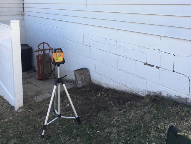 Cracked Foundation Wall Repair in Woodbury, MN - Before Photo
