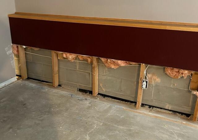 Finished Basement Waterproofing in Blaine, MN - Before Photo