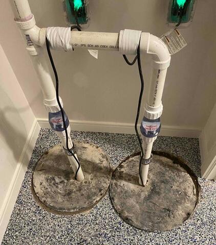 Damaged Sump Pumps Replaced in Horace, ND - Before Photo