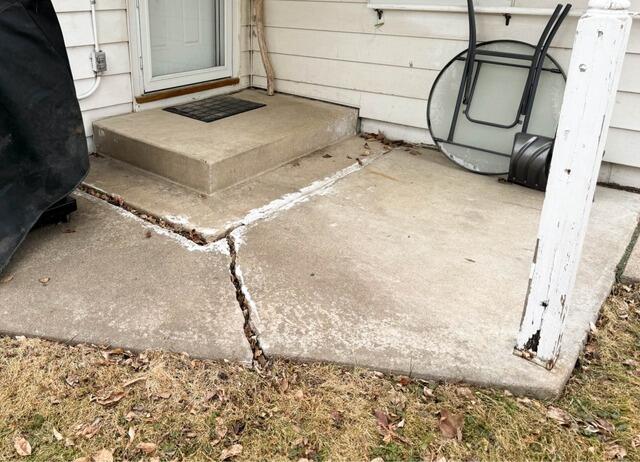 Sunken Porch Leveling and Repair in Minneapolis, MN - Before Photo