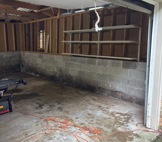 Garage Foundation Stabilized in Plymouth, MN - Before Photo