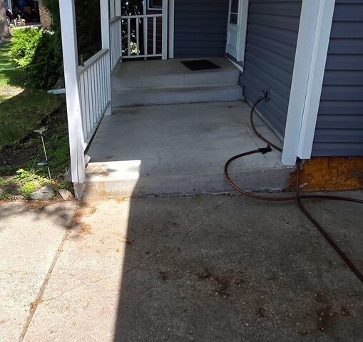 Sunken Porch Lifted in Blaine, MN - Before Photo