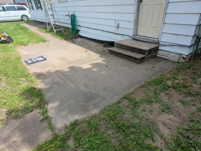 Sunken Patio Lifting and Leveling in Menomonie, WI - Before Photo