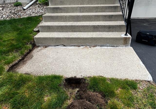 Sunken Slab Repair in Brainerd, MN - Before Photo